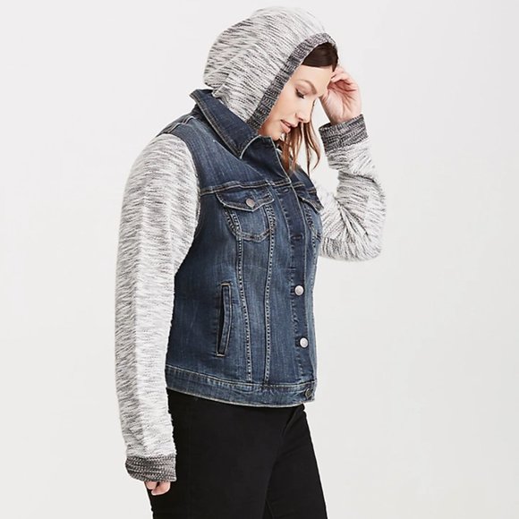 SOLD Torrid Denim French Terry Jean Jacket - Picture 4 of 8